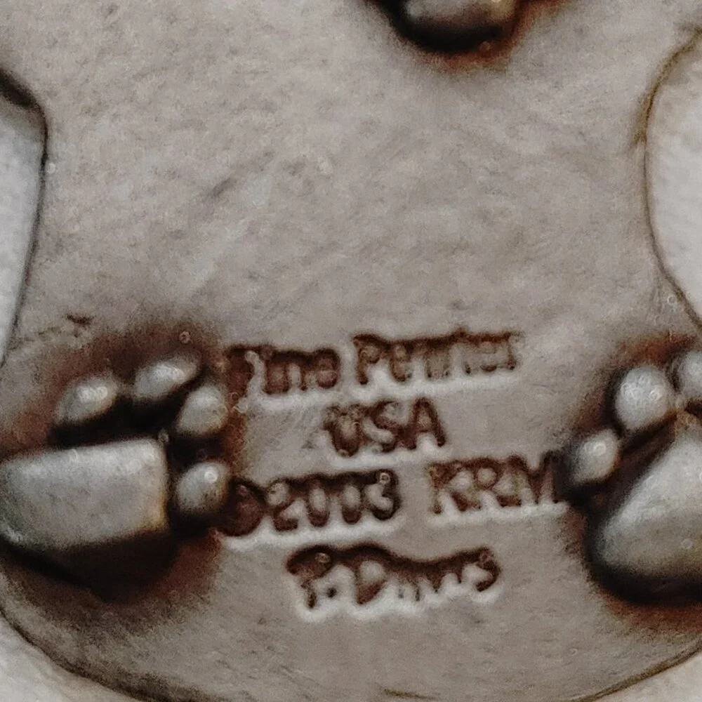 Vintage 2003 Fine Pewter Brittany Dog Keyring Charm by P. Davis (KRM)